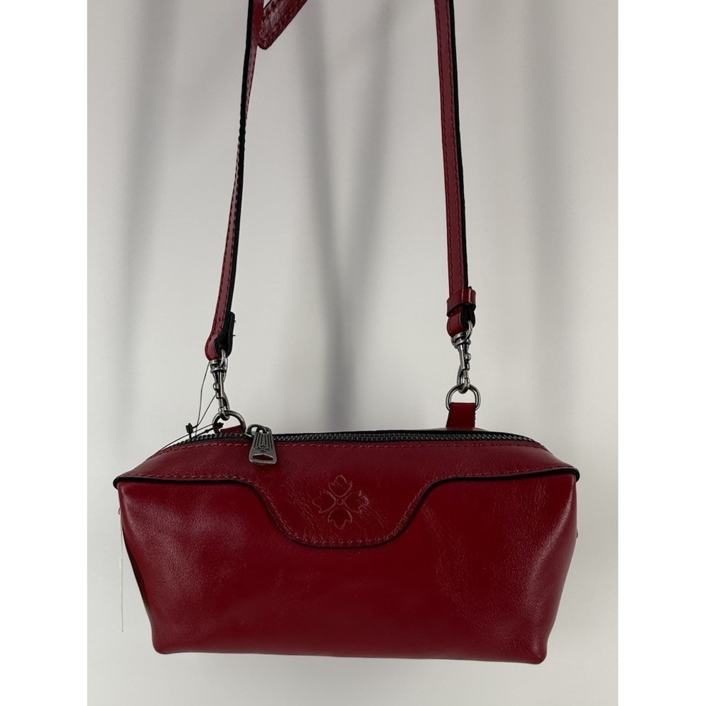 Patricia Nash Joliet Cranberry Leather Crossbody Convertible Clutch Pouch‎ NWT